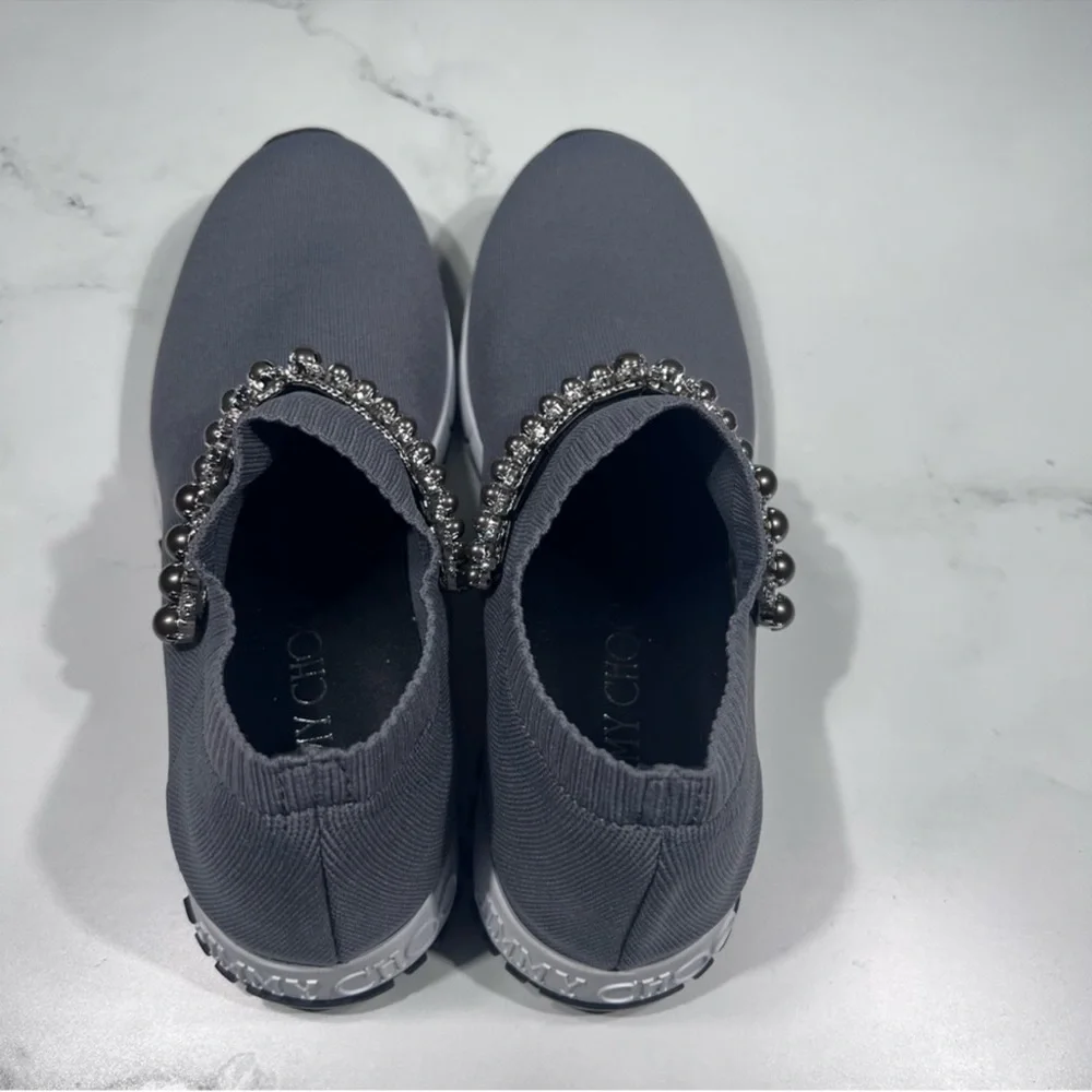 Jimmy Choo Verona Knit Dusk Grey Slip On Sneakers